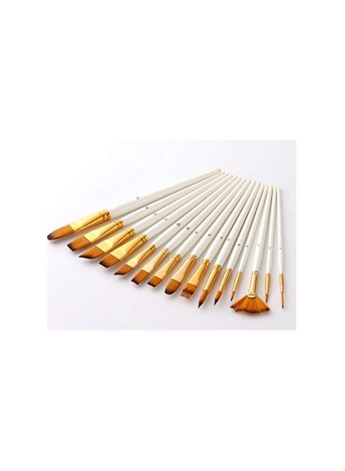 WDA 15Pcs Nylon Hair artist Paint Brushes Palette Knife Sponge set with Storage Case Watercolors acrylic Oil Painting art supplies  - Image 3