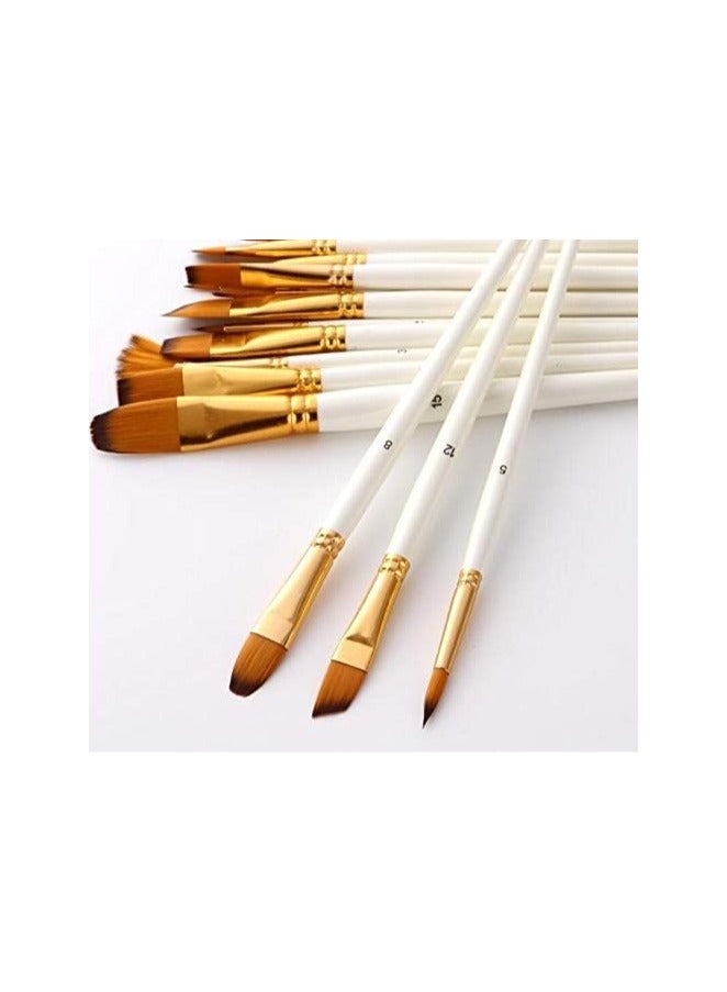WDA 15Pcs Nylon Hair artist Paint Brushes Palette Knife Sponge set with Storage Case Watercolors acrylic Oil Painting art supplies  - Image 4