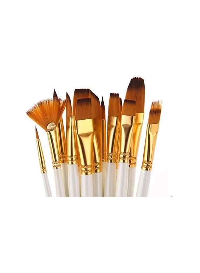 WDA 15Pcs Nylon Hair artist Paint Brushes Palette Knife Sponge set with Storage Case Watercolors acrylic Oil Painting art supplies  - Image 5