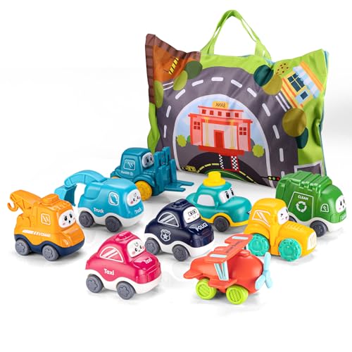 ALASOU 9 PCS Baby Cranes Car Toys with Playmat/Storage Bag|1st Birthday Gifts for Toddler|Baby Toy for 1 2 Year Old Boy|1 2 Year Old Boy Christmas Birthday Gift for Infant|Stocking Stuffers for Kids - Image 5