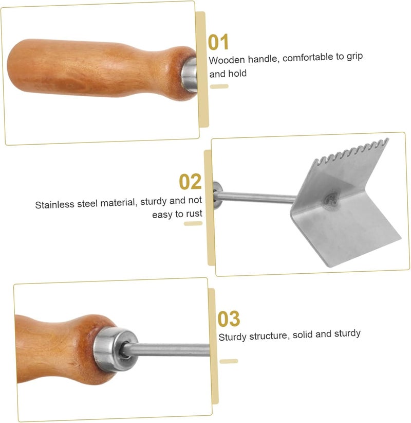 Portable Stainless Steel Beehive Scraper Tool Essential Beekeeping Cleaning Shovel for Hive Frame Maintenance Safe and Easy to Use Present for Beekeepers - Image 3