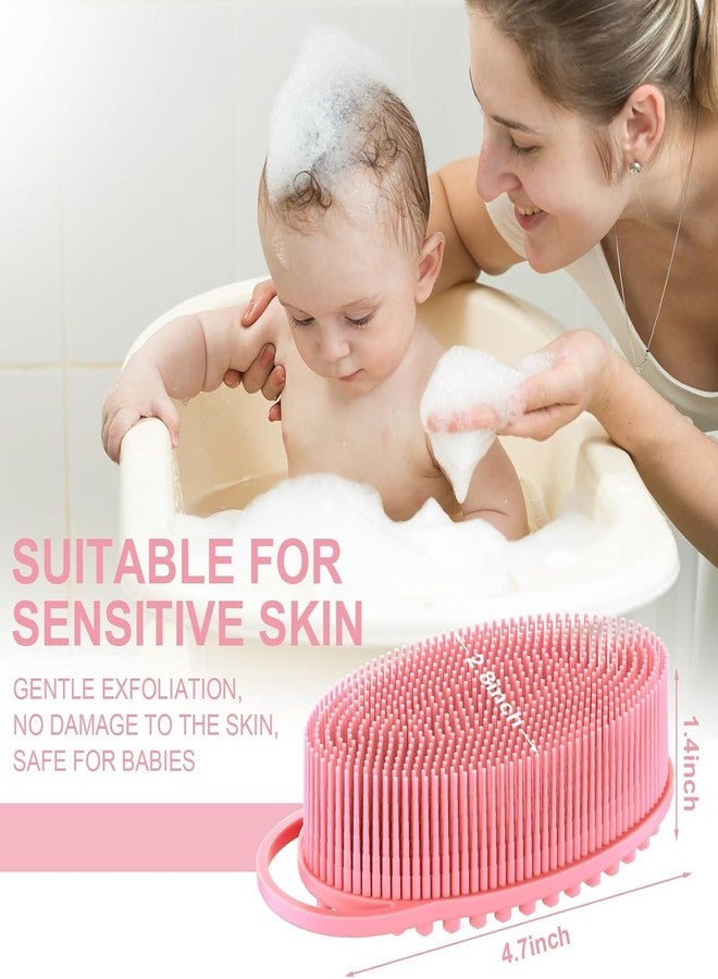 EPISKEY Silicone Bathing Scrubber - Exfoliating Cleaning Bath Brush - Soft Body Wash Shower Brushes (Rose Gold) (FLEXI_PINK) - Image 5