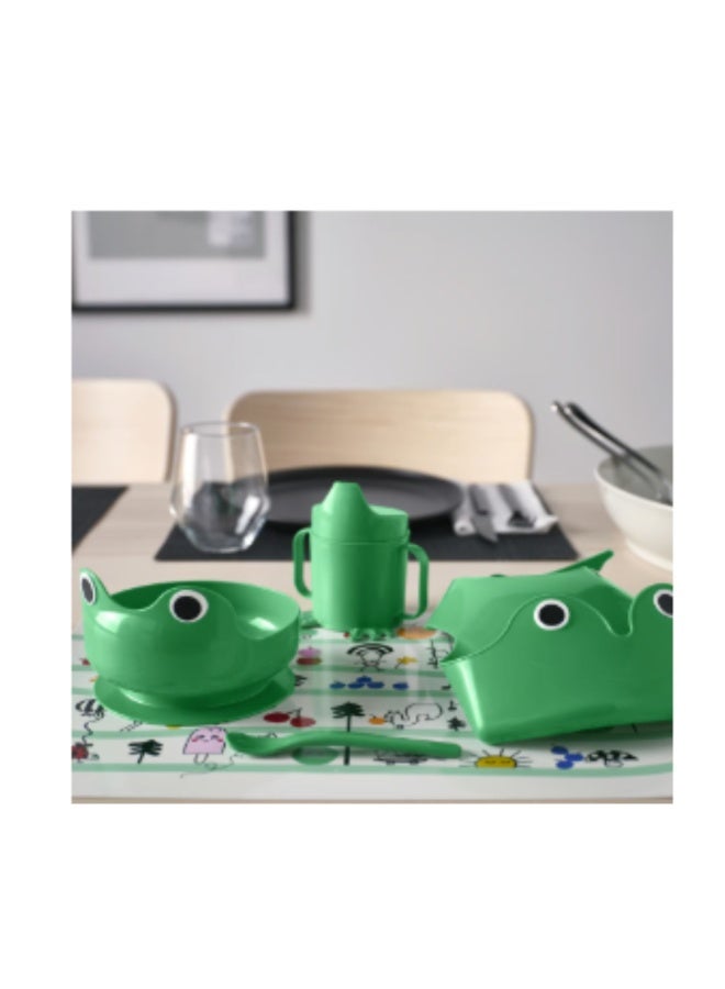 MATA 4-piece eating set, bright green - Image 1