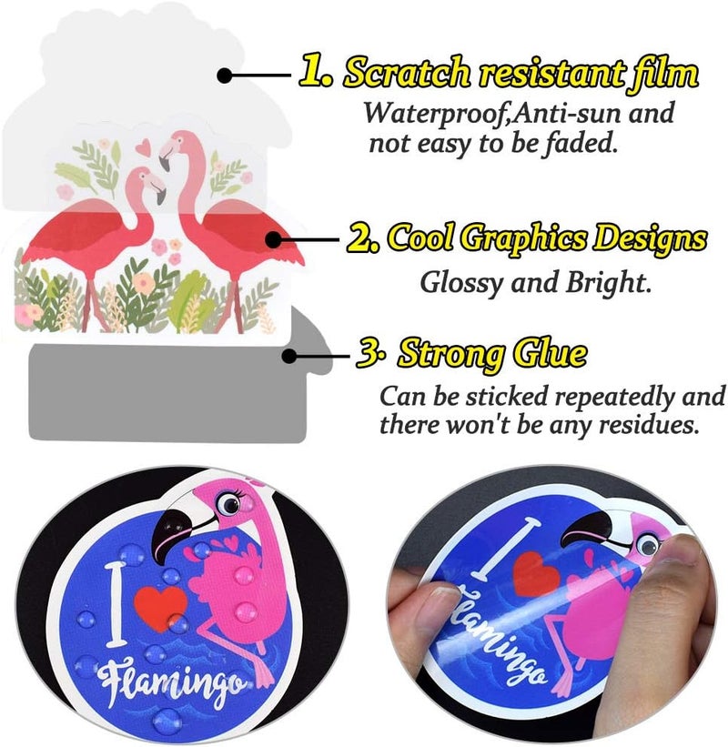 QTL Flamingo Stickers for Teens Kids Flamingo Laptop Stickers for Girls Flamingo Vinyl Stickers for Water Bottle Waterproof Stickers 50Pcs - Image 4