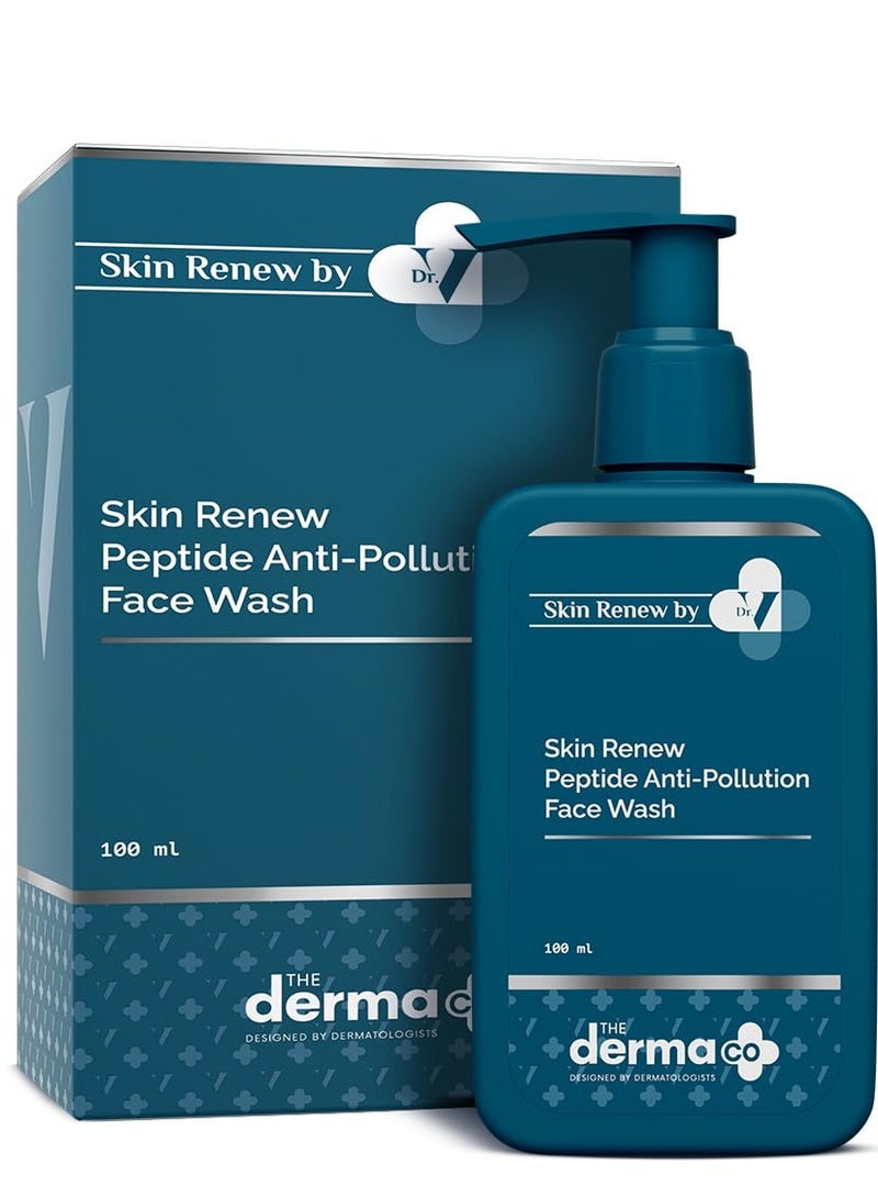 The Derma Co. X Dr.V Skin Renew Peptide Anti-Pollution Face Wash With Peptides and Niacinamide-100ML 0.5% Salicylic Acid Exfoliation|Gentle and Deep Cleansing - Image 1