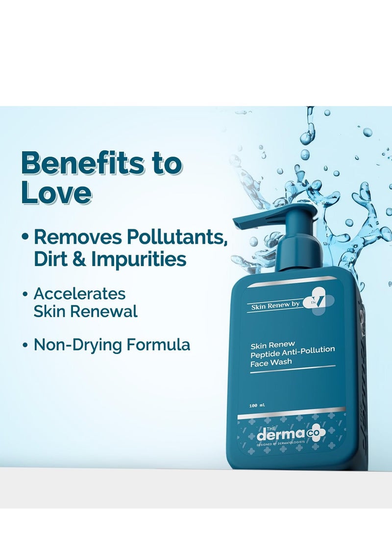 THE derma Co The Derma Co. X Dr.V Skin Renew Peptide Anti-Pollution Face Wash With Peptides and Niacinamide-100ML 0.5% Salicylic Acid Exfoliation|Gentle and Deep Cleansing  - Image 4
