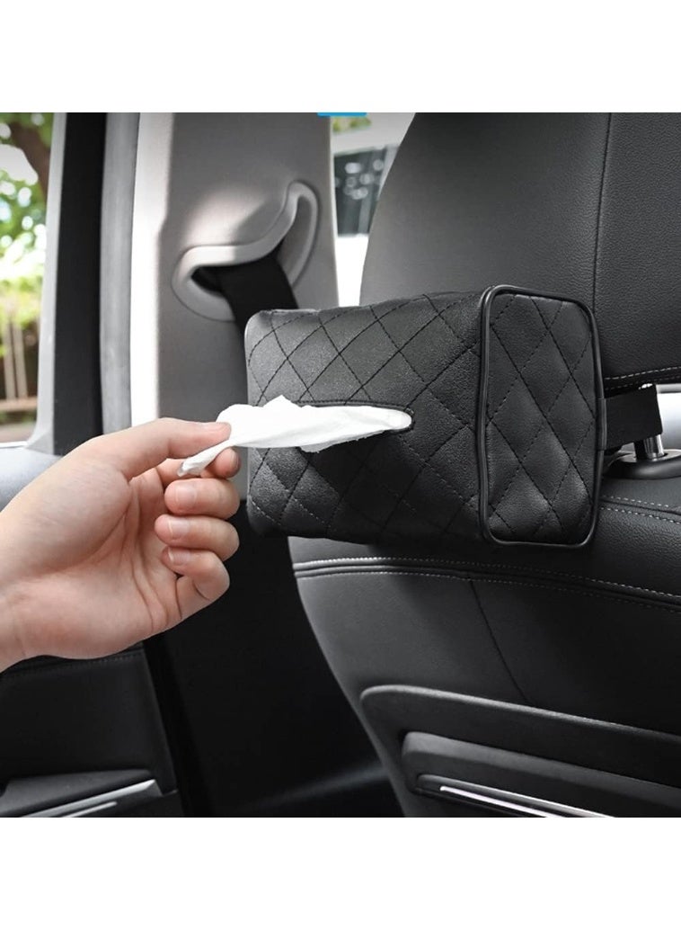 Car Tissue Box Holder – Leather Back Seat Mount for Neat and Organized Interior - Image 1