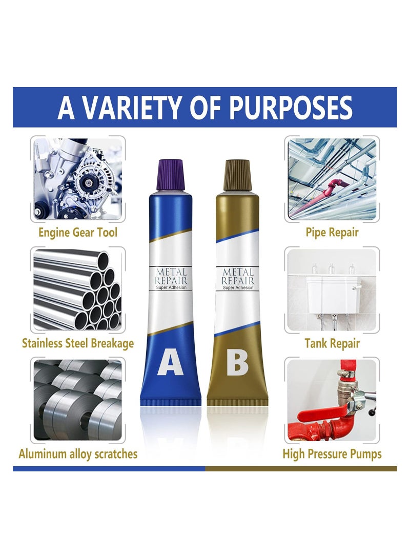 SOLARAE AB Casting Repair Glue, High Temperature Resistant Liquid Metal Welding Filler, Metal Repair Glue for Metal Casting Defect (100g) - Image 2