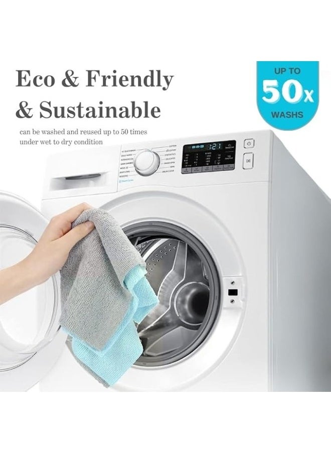 Group Tiger 20 Multi-Purpose Household and Car Cleaning Reusable Microfiber Cloths - Green  - Image 5