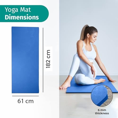 Yogarise 6mm Anti-Skid Yoga Mat with Carry Bag, Eco-Friendly, Water-Resistant, Non-Toxic, Super Soft, Easy to Fold, Durable, Lightweight, Perfect for Yoga, Pilates, Gym & Outdoor Workouts (Blue) - Image 4
