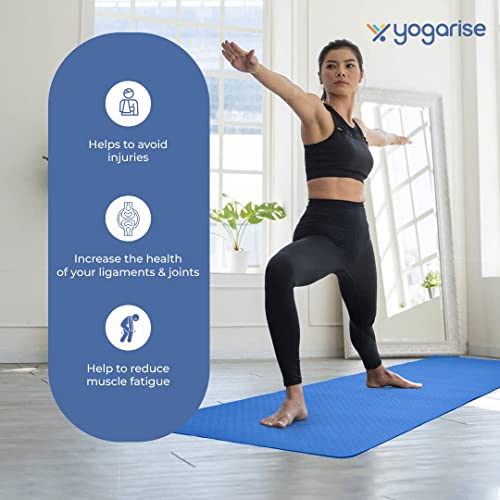 Yogarise 6mm Anti-Skid Yoga Mat with Carry Bag, Eco-Friendly, Water-Resistant, Non-Toxic, Super Soft, Easy to Fold, Durable, Lightweight, Perfect for Yoga, Pilates, Gym & Outdoor Workouts (Blue) - Image 5
