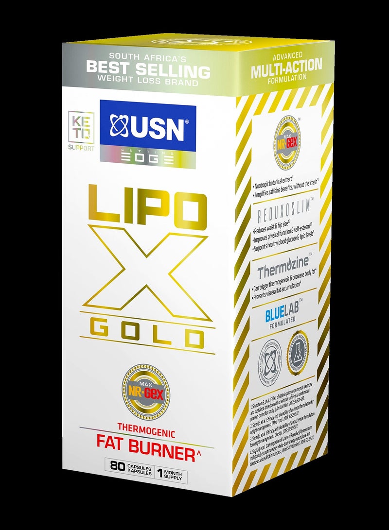 USN Lipo X Gold Fat Burner 80 Caps - Image 1