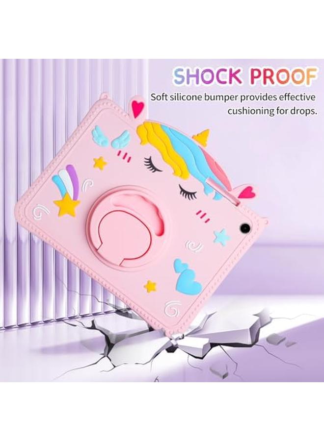 إيروريكس جراب لهاتف Samsung Galaxy Tab A9 Plus مقاس 11 بوصة للأطفال والبنات جراب Samsung A9 Plus اللوحي مع واقي للشاشة وحزام كتف وحامل جراب واقٍ من السيليكون الناعم لهاتف Galaxy Tab A9 Plus باللون الوردي - Image 3