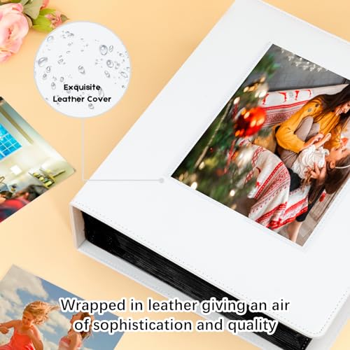 Aevdor 272 Pockets 5x7 Photo Album Holds 272 Photos, Extra Large Capacity Leather Cover Photo Album 5x7 for Family Wedding Baby Birthday Christmas Anniversary Pictures, 5 x 7 Photo Book (White) - Image 3