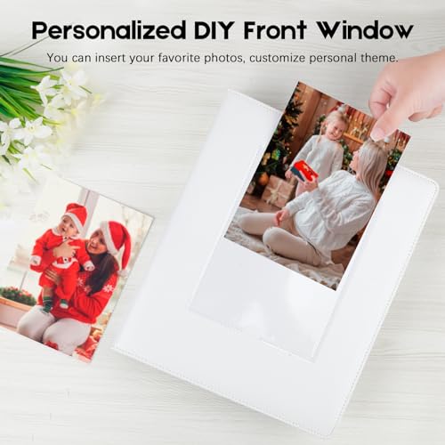 Aevdor 272 Pockets 5x7 Photo Album Holds 272 Photos, Extra Large Capacity Leather Cover Photo Album 5x7 for Family Wedding Baby Birthday Christmas Anniversary Pictures, 5 x 7 Photo Book (White) - Image 4