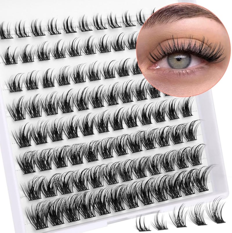 Joyzzz Lash Clusters, 48PCS Lashes Extensions 8-16MM, DIY Eyelash Extensions Individual, Mega Fluffy Eyelash Clusters with Natural, eyelashes cat eye for Daily Makeup, Stage Makeup