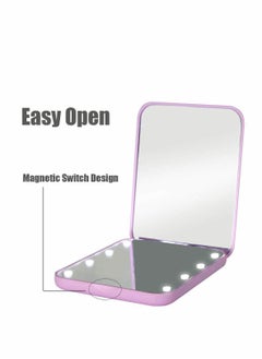 Y&D Compact Mirror Magnifying with Light 1x/2x Handheld 2-Sided Magnetic Switch Fold Small Travel Makeup Pocket for Handbag Purse Gifts Girls  - Image 2
