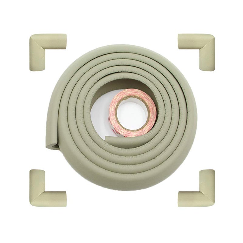 Fairy Baby Safety Baby Edge & Corner Guards Colorful Childproofing Protection(6.6ft Edge Guard+4 Corner Guards) (Grey) - Image 1
