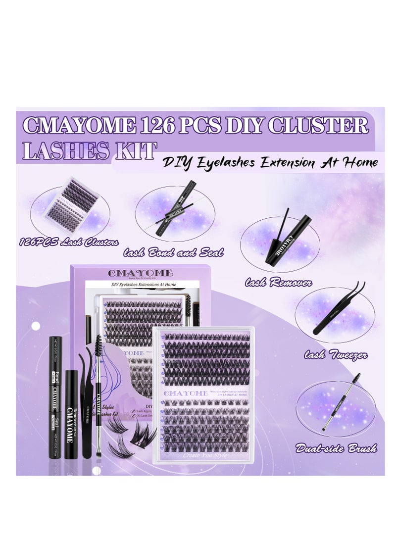 CMAR Lash Extension Kit Eyelash Extension Kit  DIY Lash Extension Kit 156 PCS Lash Clusters 8-18mm Cluster Eyelash Extensions Kit with Lash Bond and Seal Lash Applicator Tool - Image 3