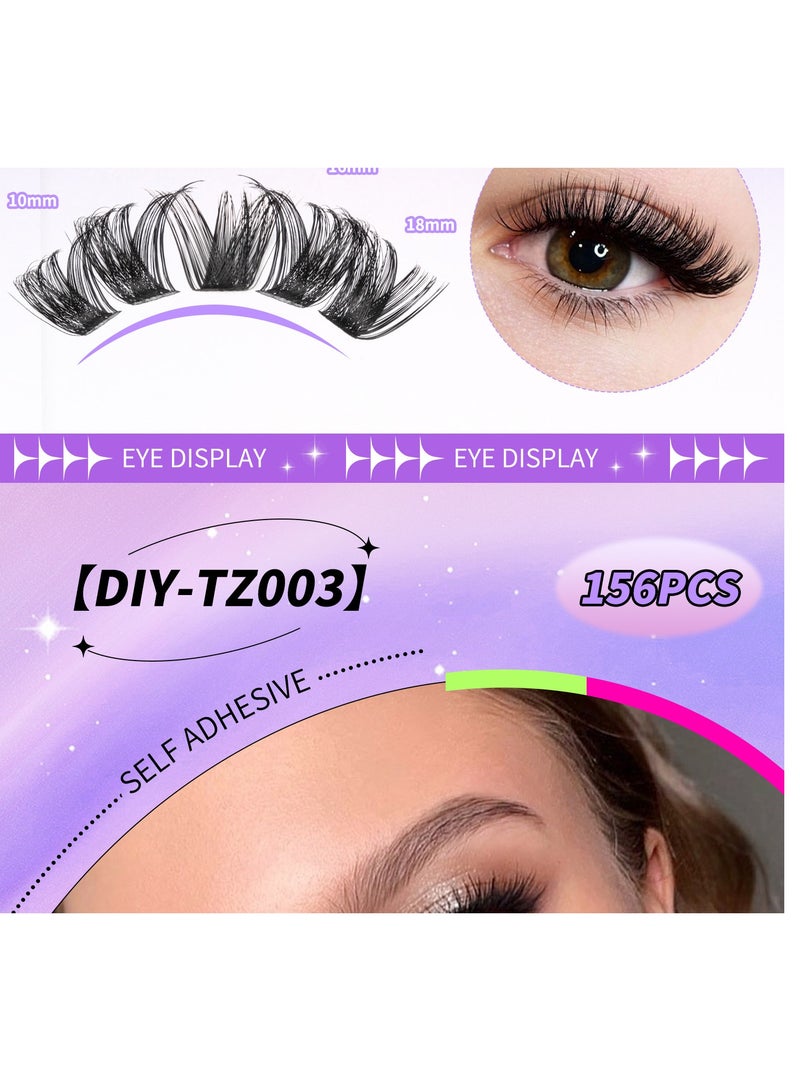 CMAR Lash Extension Kit Eyelash Extension Kit  DIY Lash Extension Kit 156 PCS Lash Clusters 8-18mm Cluster Eyelash Extensions Kit with Lash Bond and Seal Lash Applicator Tool - Image 4