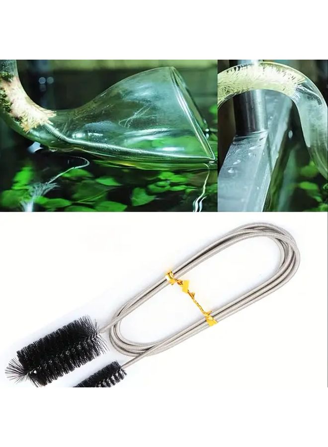 فرشاة تنظيف أنابيب أحواض السمك مزدوجة الأطراف 90 سم أسود برأسين متينين - Image 5