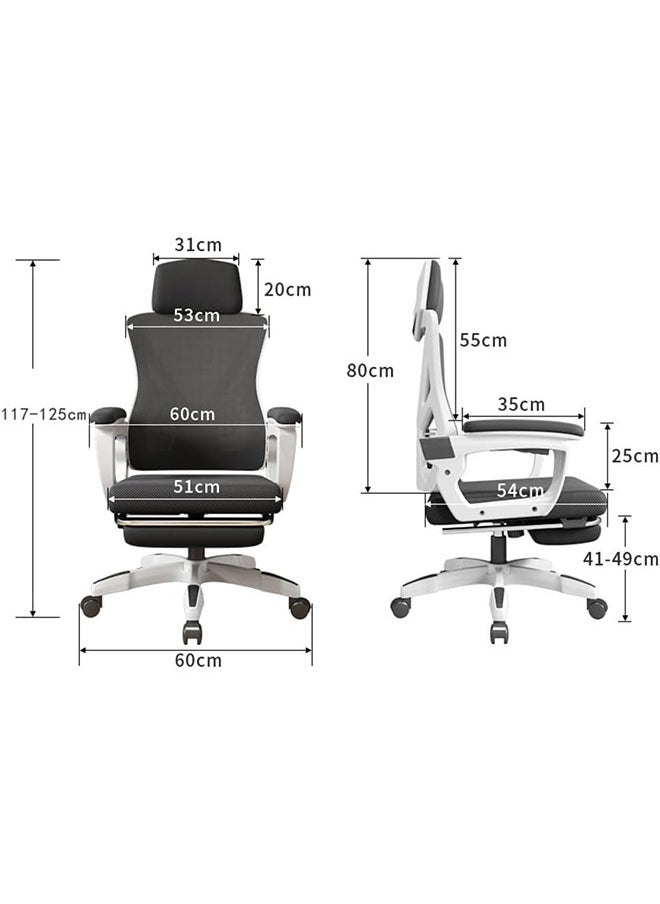 Ergonomic Office Chair, Desk Chair with Lumbar Support, Mesh Office Chair, Gaming Chair with Adjustable Headrest and Armrest, Recline Office Chair, Comfortable Office Chair for Home