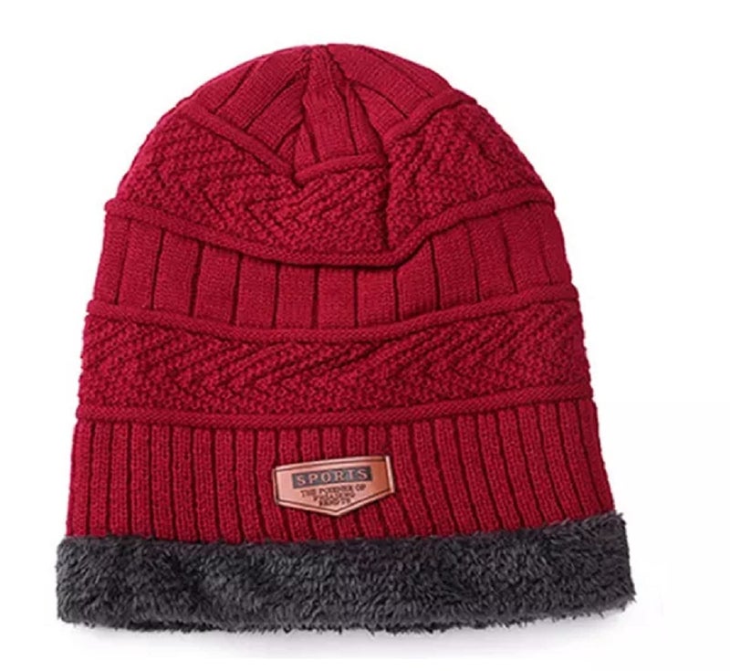 Zacharias Unisex Winter Woolen Cap with Neckmuffler/Neckwarmer cw-13 (Maroon_Free Size) (Pack of 10 Pair) - Image 5