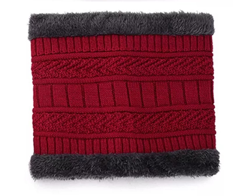 Zacharias Unisex Winter Woolen Cap with Neckmuffler/Neckwarmer cw-13 (Maroon_Free Size) (Pack of 10 Pair) - Image 4