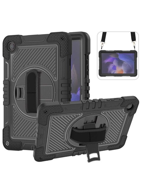 Compatible with Samsung Galaxy Tab A9 Plus 11 Inch 2023 Cover, Light Weight Rugged Case with Hand Strap Kickstand and Shoulder Straps For Tab A9+ (Black)