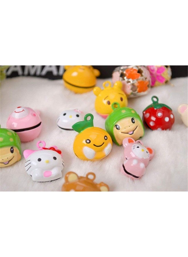 طوق جرس ملون على شكل رسوم متحركة للكلاب والجراء والقطط والقطط الصغيرة (متنوع، عبوة من قطعتين) - Image 2