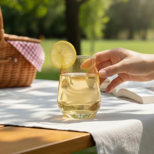 BLACKCARROT Water Glasses Set of 6 | 390 ML Golden Drinking Glasses | Ideal for Juices, Cold Drinks, Smoothies - Image 2