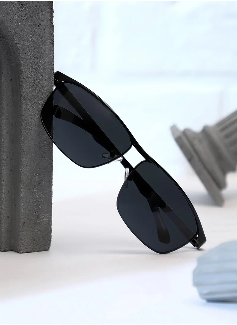 Haute Sauce The Sporty Browline Sunglasses - Onyx Black