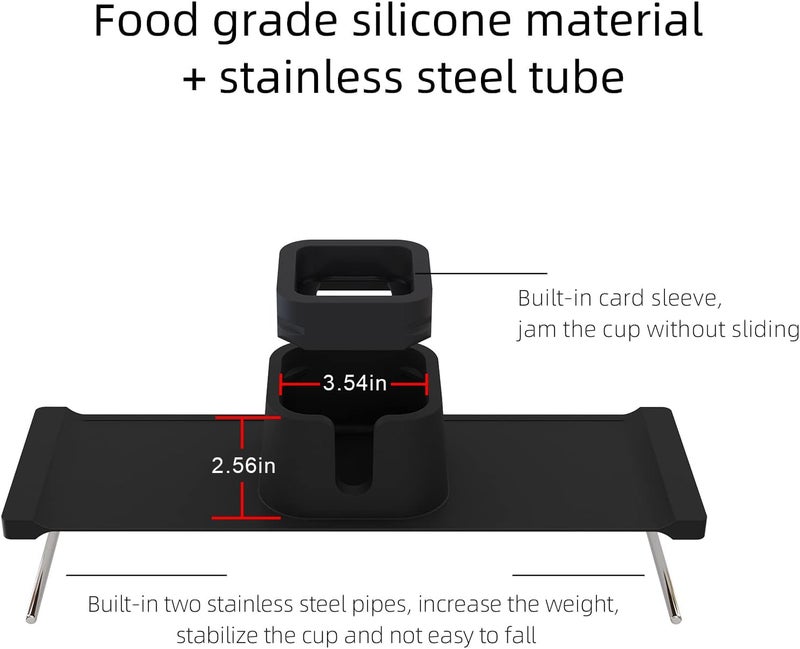 vodvob Couch Cup Holder, Anti-Spill Sofa Cup Holder Silicone Couch Coaster, Suitable for Sofa Recliner Armchairs, Gifts for Mom, Dad, Husband, Grandma, Grandpa, Black - Image 3