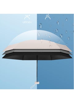Arabest Mini Umbrella for Wallet, UPF 50+ UV Protection - Small Travel Lightweight Umbrella for Rain and Sun - 5 Fold Umbrella, Women's, Kids, Mint Green  - Image 2
