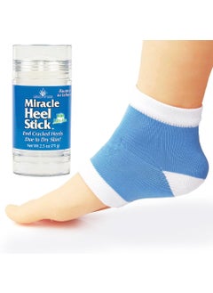 Miracle of Aloe, Miracle Heel Stick - Gel Socks Combo with UltraAloe, 2.5 Ounce Stick and Silicone Moisturizing Gel Heel Socks