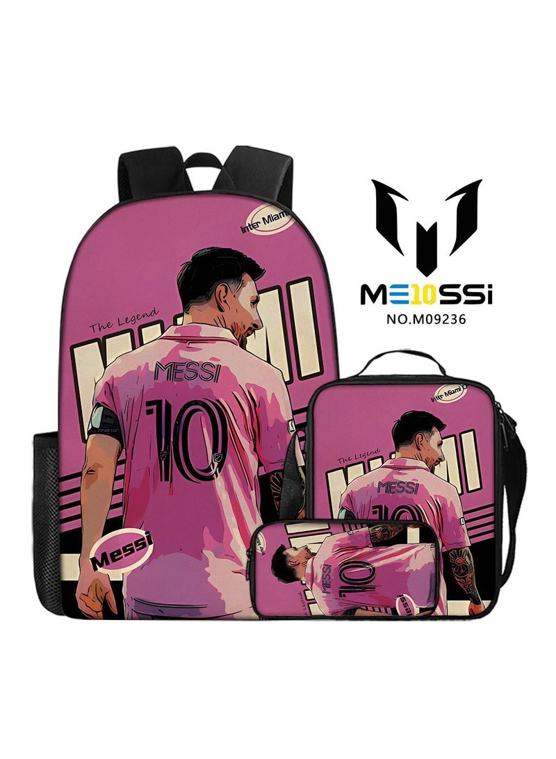 Student  Print Schoolbag Backpack 29*16*42CM + Shoulder Bag 19*6*23CM + Pencil Case 24*7*11CM Three-piece Set