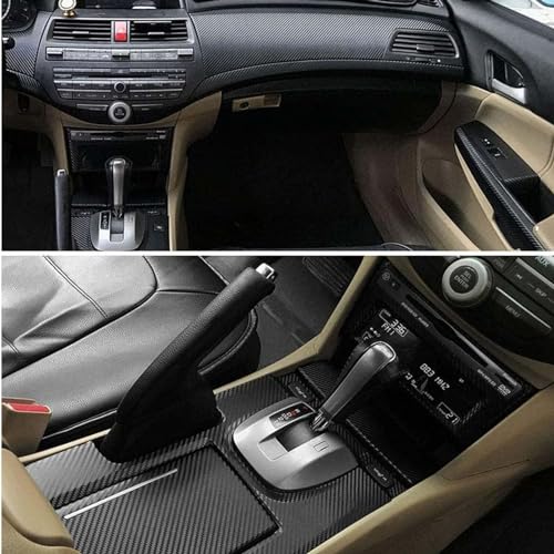 FZJDSD 29pcs Carbon Fiber Style Decor Interior Kit Cover Trim Center Console Door Window Control Panel Cover Molded Door Lock Switch Trim Compatible with Honda Accord 2008 2009 2010 2011 2012 - Image 3