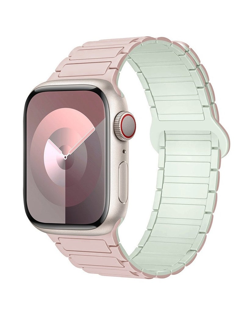 Applicable to iwatch strap 1-8 generation /S9 universal two-color silicone magnetic Apple strap 38/40/41MM Oxford powder + shallow charge - pzsku/ZDAE9855883E7525B2834Z/45/_/1731658113/0ebde52b-e75a-43ab-bd48-1f80c28e9c2e