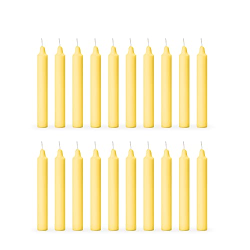 Aura Decor Unscented Pure Wax Stick Candle Pack of 20 (Yellow) - Image 1