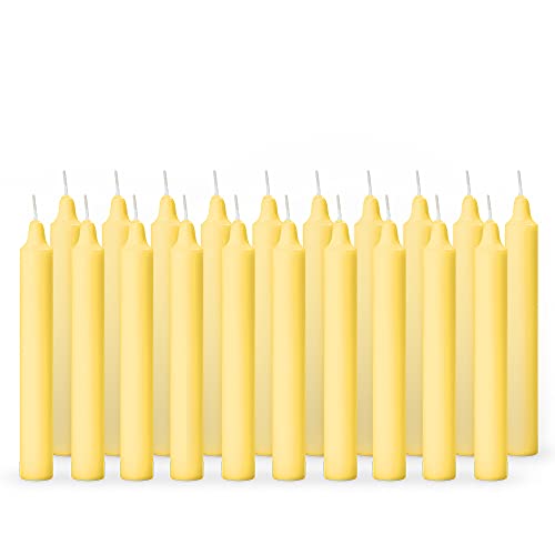 Aura Decor Unscented Pure Wax Stick Candle Pack of 20 (Yellow) - Image 3