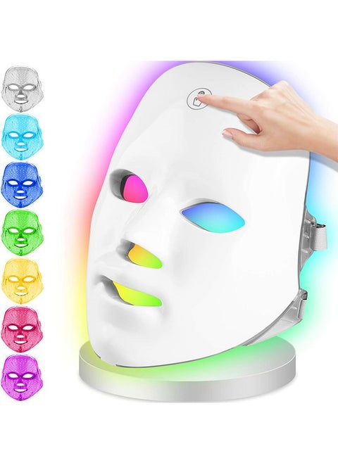 Phototherapy LED Facial Mask Device 7 Color Light Treatment No Wires Needed Touch Button Anti-Aging up to 108 LED Facial Phototherapy Mask Device