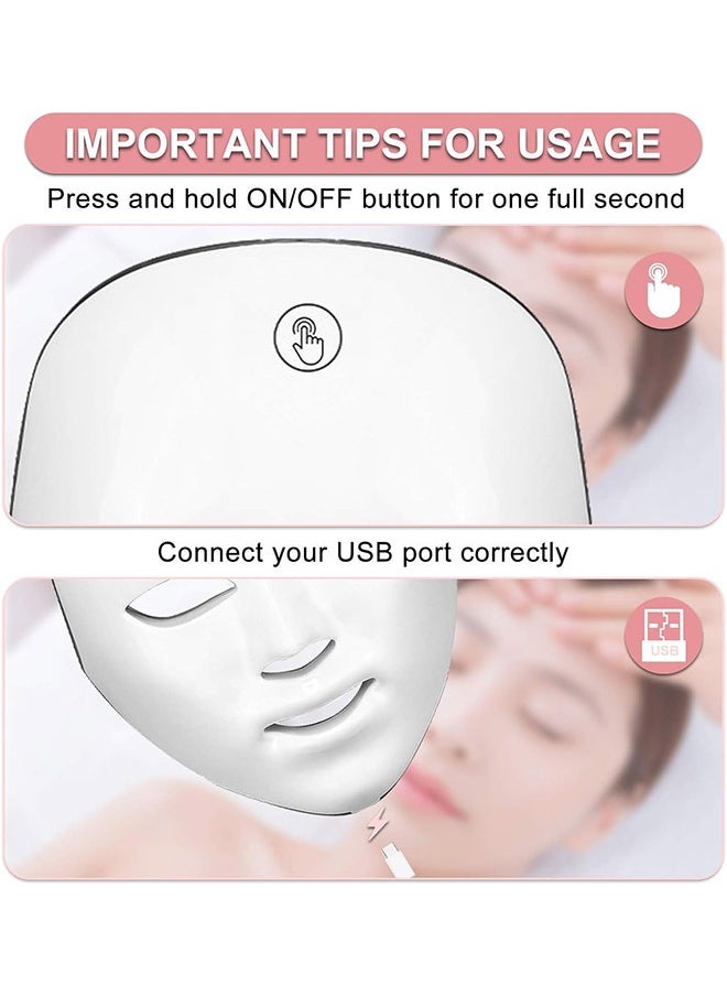 Phototherapy LED Facial Mask Device 7 Color Light Treatment No Wires Needed Touch Button Anti-Aging up to 108 LED Facial Phototherapy Mask Device