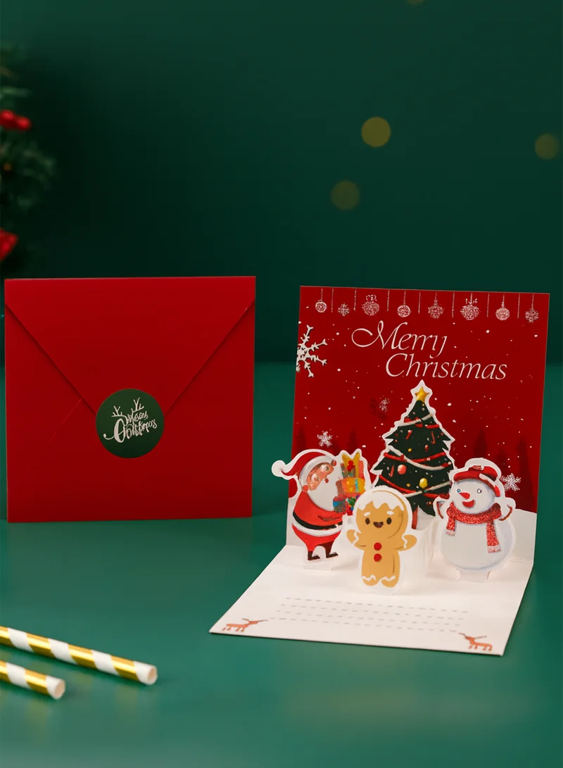 شير ذا لوف  بطاقة عيد الميلاد المنبثقة - بطاقة تهنئة عيد الميلاد - خضراء