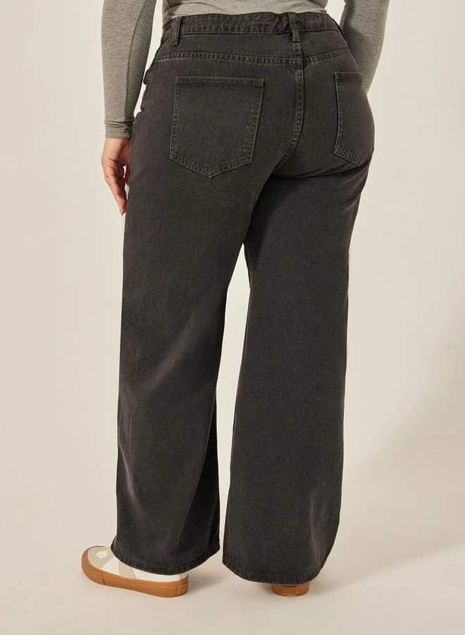Styli Plus Size High Rise Loose Fit Jeans