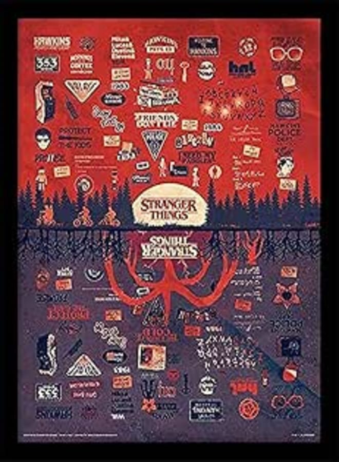 Stranger Things Memorabilia, Multi-Colour, 30 x 40cm, Home Office