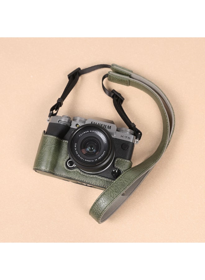 Fuji Second Generation Protective Case Base Leather Case Accessories Phase Shen Heng-Color:Xt5 Olive Green + Shoulder Strap★ - Image 1