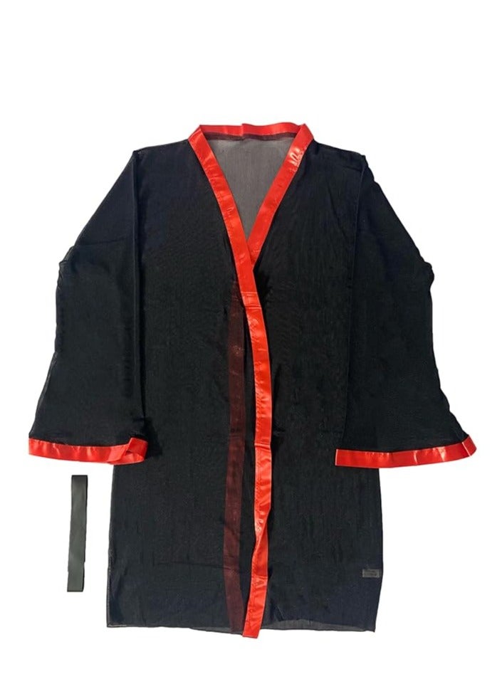 Accessorize Kingdom Women Nightwear Robe with Lace Bra Panty Lingerie Set  - Image 3