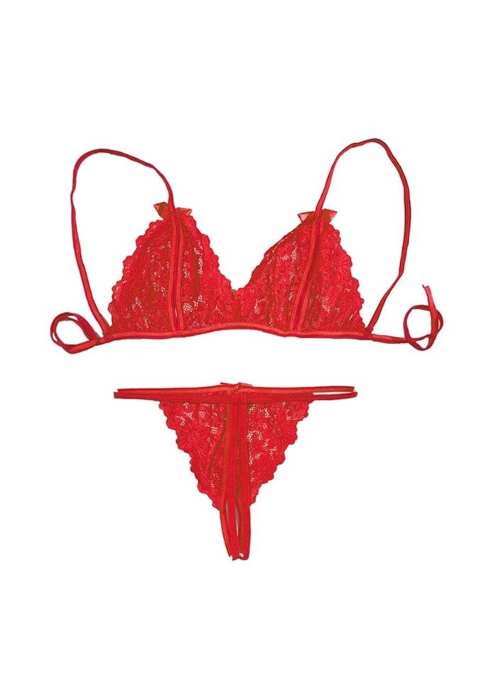 Accessorize Kingdom Women Nightwear Robe with Lace Bra Panty Lingerie Set  - Image 5