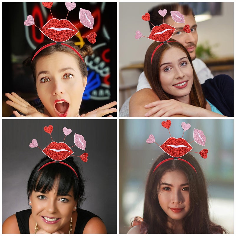 2pcs Valentine's Day Heart Shaped Hair Bands Romantic Headbands Valentine's Day Hair Accessories for Weddings Parties and Photoshoots - Image 2