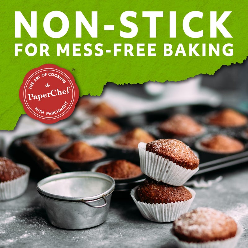 PaperChef â€“ Large Parchment Baking Cups â€“ Easy Release, Non-Stick, Unbleached & Compostable â€“ Perfect for Muffins & Cupcakes â€“ 60 Count - 4 Pack - Image 3